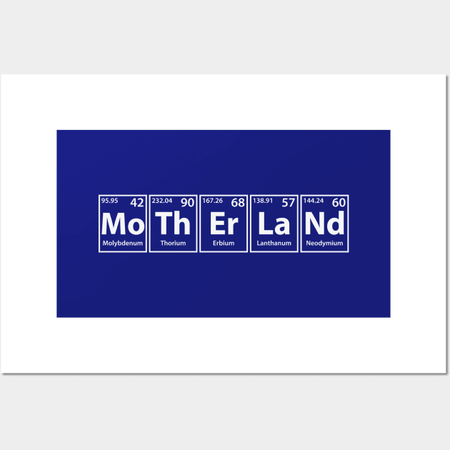 Motherland (Mo-Th-Er-La-Nd) Periodic Elements Spelling Wall Art by cerebrands